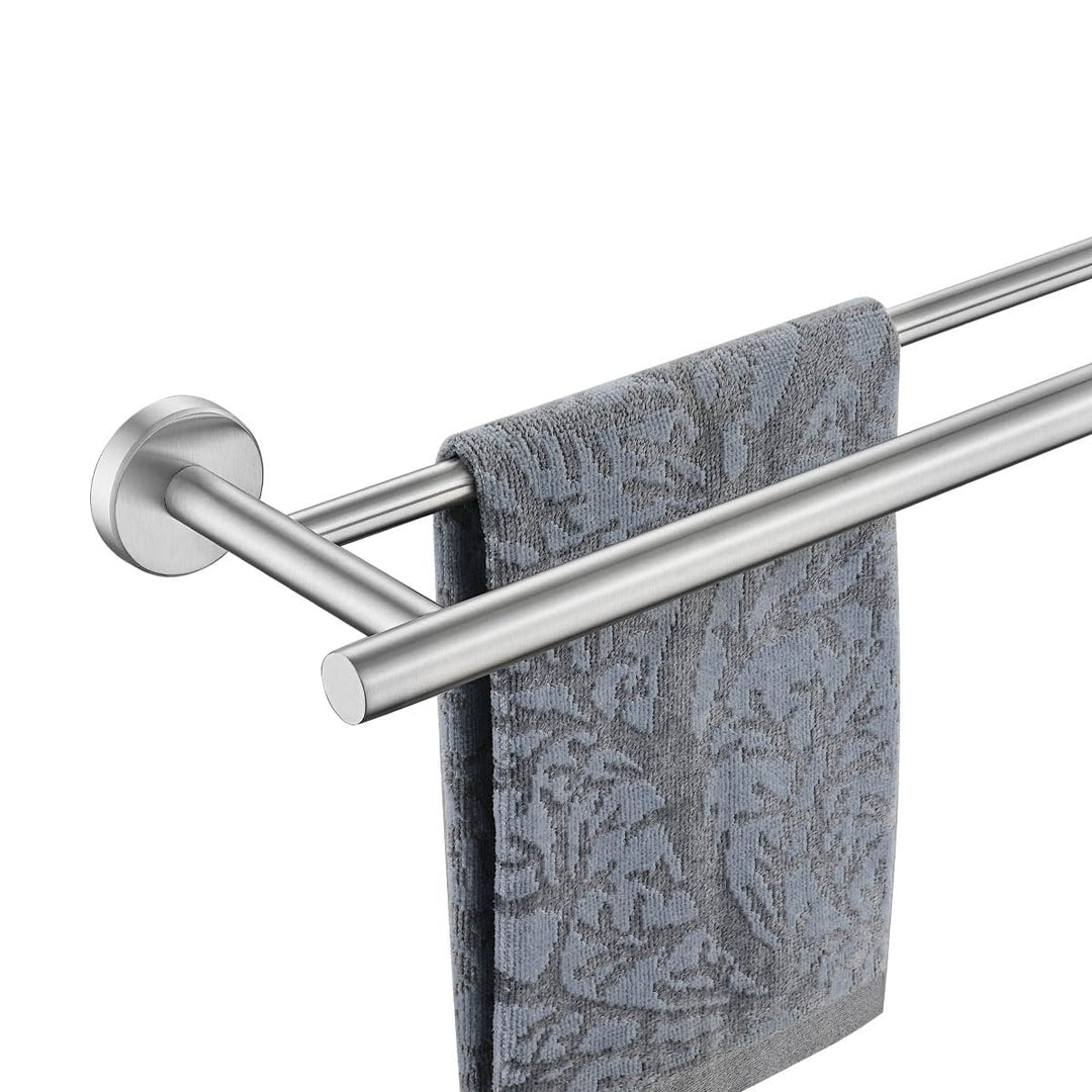 Double Towel Bar, 24 Inch 304 Stainless Steel Thicken 0.8mm Bath Towel Rack for Bathroom, Towel Holder Brushed Wall Mount, Total Length 27.16 Inch, TB100L24-BN