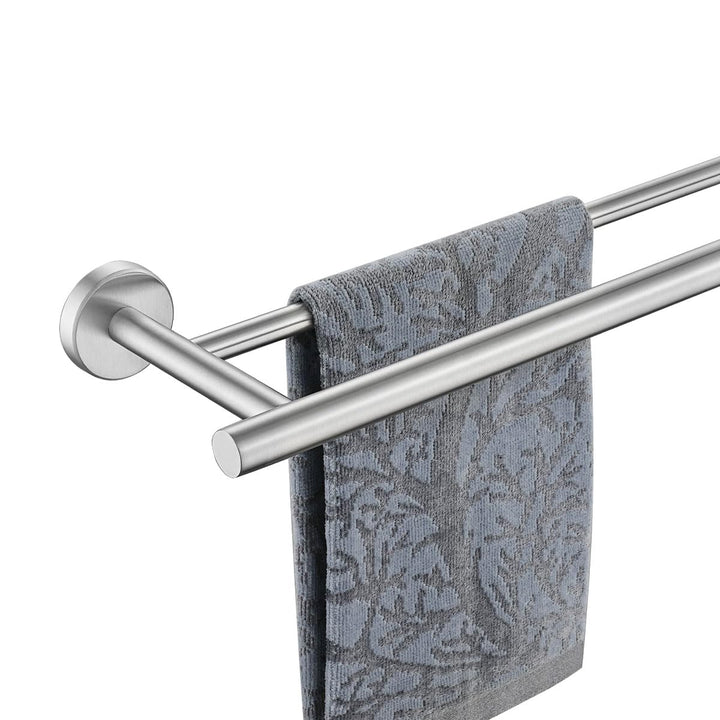 Double Towel Bar, 24 Inch 304 Stainless Steel Thicken 0.8mm Bath Towel Rack for Bathroom, Towel Holder Brushed Wall Mount, Total Length 27.16 Inch, TB100L24-BN
