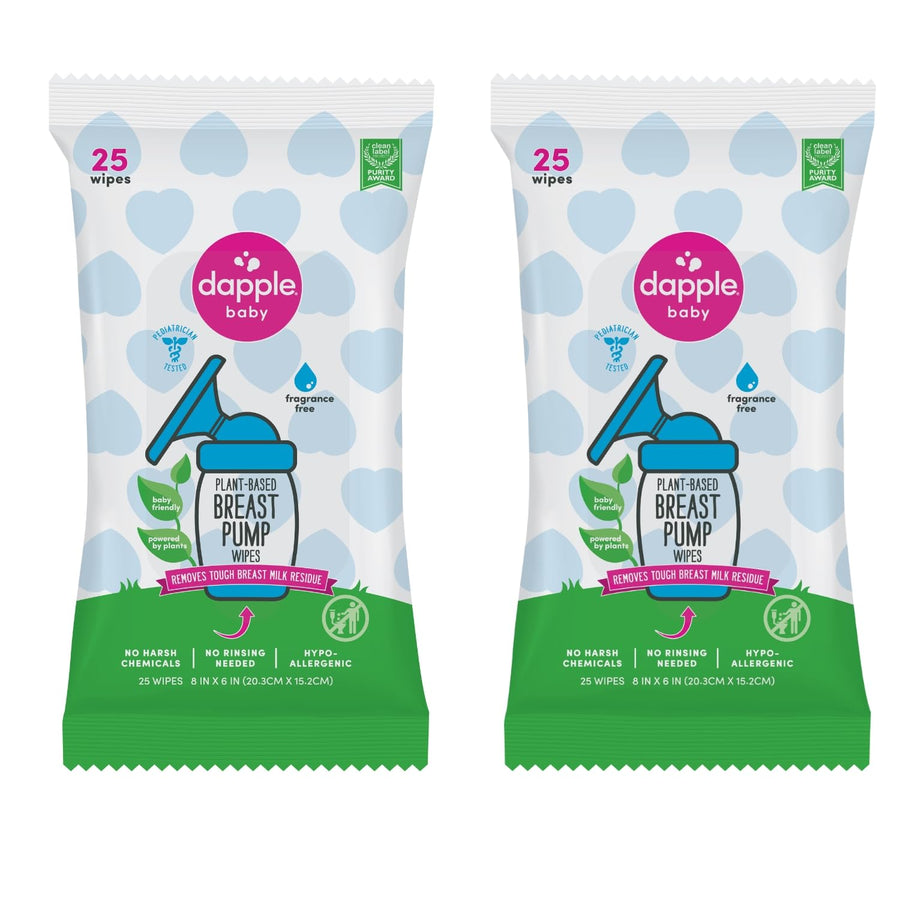Baby Breast Pump Cleaner Wipes, Fragrance Free, 25 Count (Pack of 2) - Travel Breast Pump Cleaning Wipes Made in The USA
