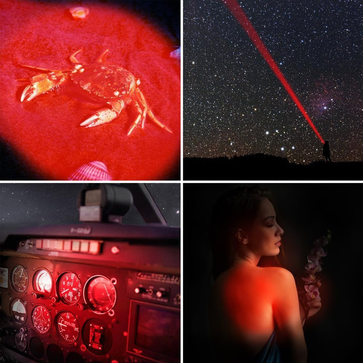 (Pack of 3 Single Mode Red Light Flashlight, 1 Mode Red LED Flashlight Red Flashlight Torch, Red LED Red Light for Astronomy, Aviation, Night Observation