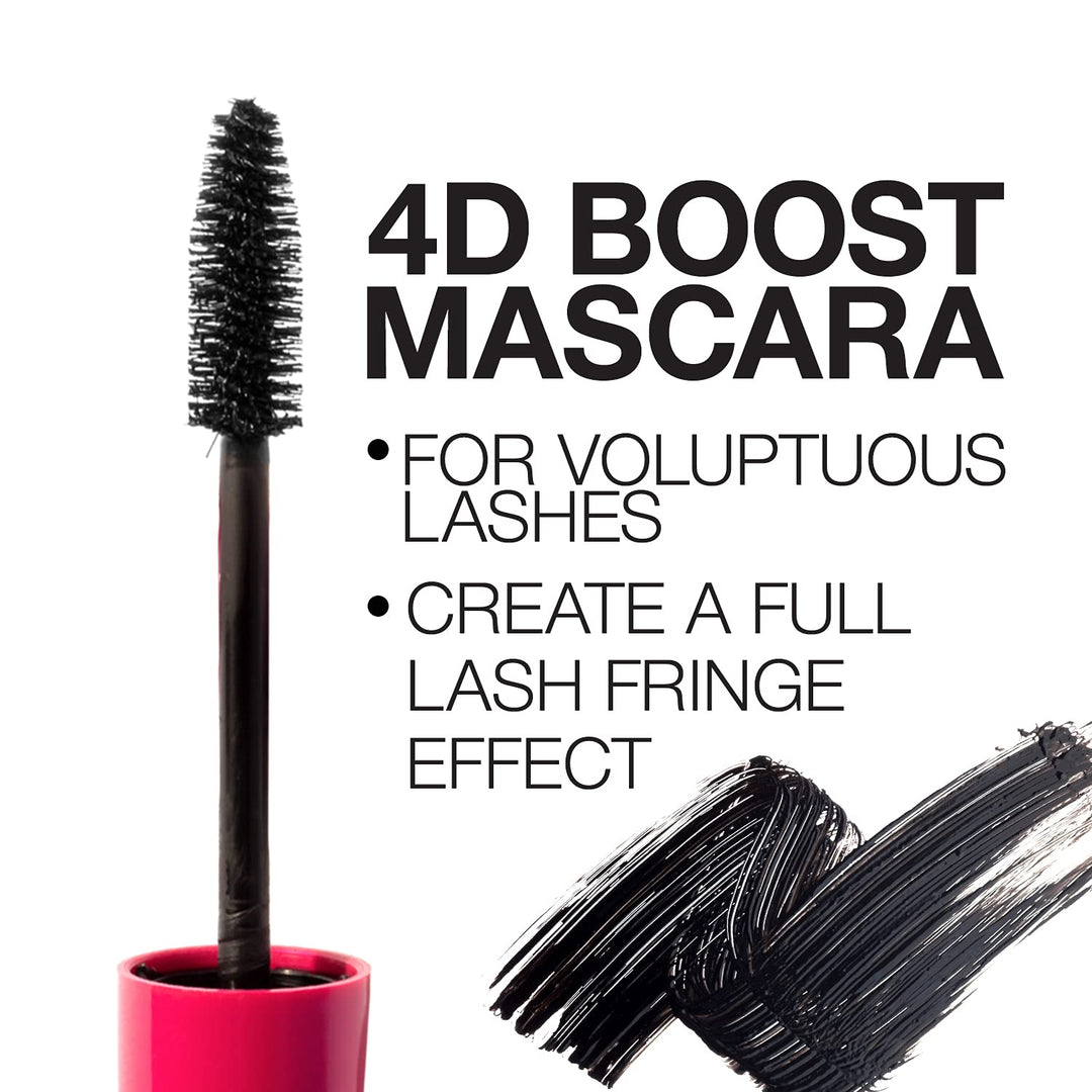 PALLADIO BEAUTY MASCARA - 4D BOOST - BLACK, 0.34 fl oz (10 ml)