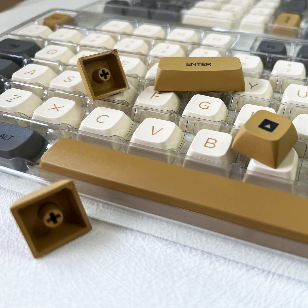 XDA Profile Keycaps 125 Retro PBT Key Cap Cover Set Dye Sublimation ANSI US Layout for Cherry Mx Switch Mechanical Keyboard (XDA/Ember)
