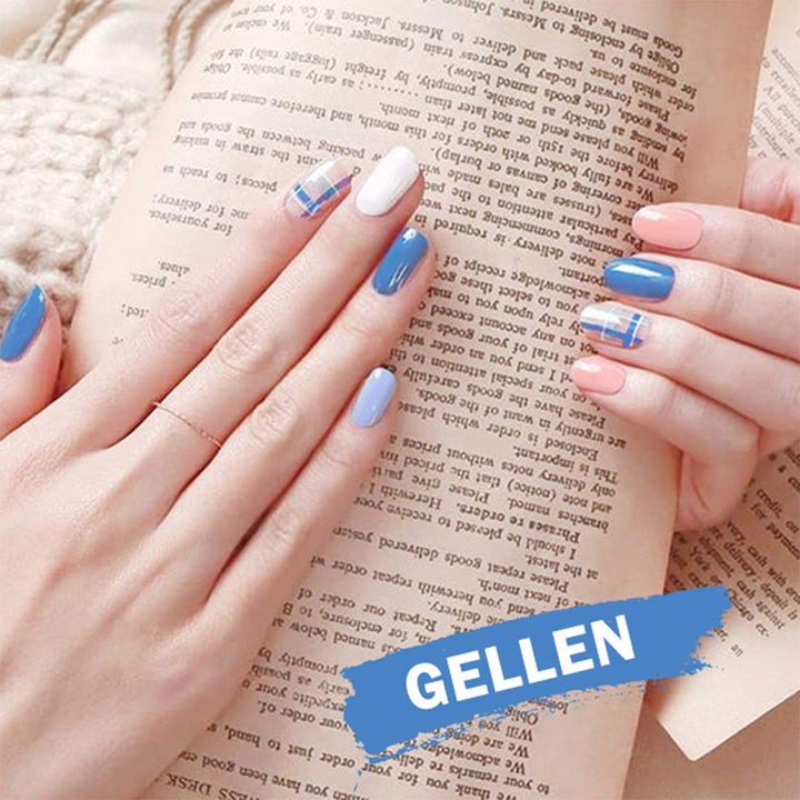 Gel Nail Polish Set - 6PCS Blue U V Gel Polish Set, White Nail Gel Soak Off Nail Polish Kit DIY Manicure Christmas Gel Nail Art at Home