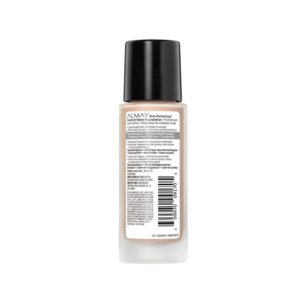 Skin Perfecting Comfort Matte Foundation, Hypoallergenic, Cruelty Free, -Fragrance Free, Dermatologist Tested Liquid Makeup, Cool Nude