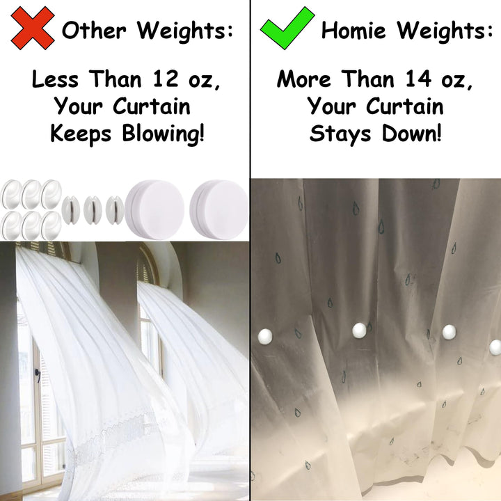 Magnetic Curtain Weights 8 Pack of Waterproof Magnets + Carrying Case, Great Home Decor for Bathroom, Shower, Liner, Flags, and Sheer, Heavy Duty Works Outdoor to Stop Wind (8 Pack, White)