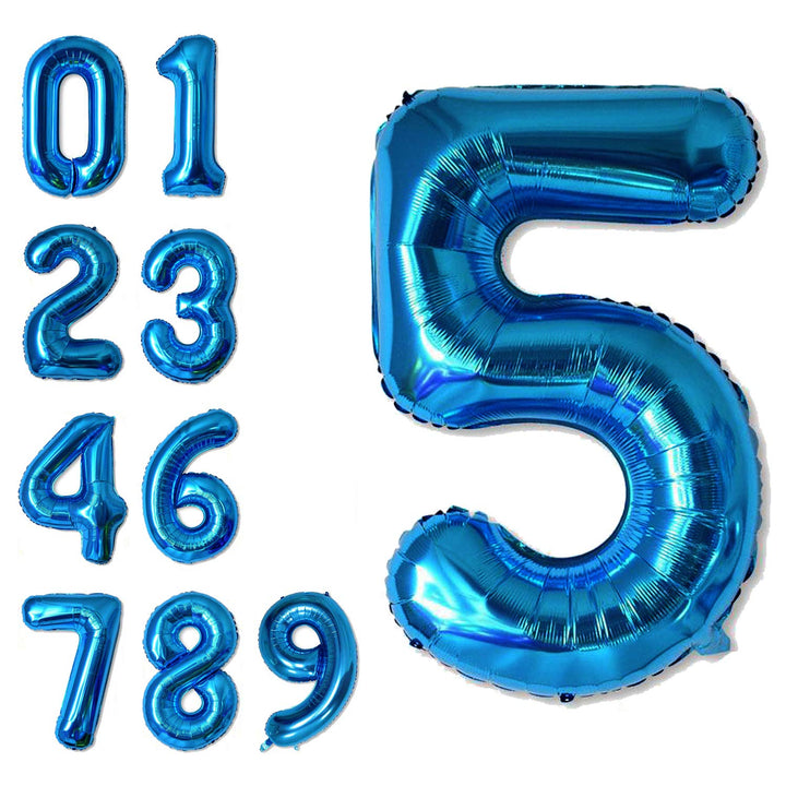 40 Inch Jumbo Blue Number 5 Balloon Giant Balloons Prom Balloons Helium Foil Mylar Huge Number Balloons for Birthday Party Decorations/Wedding/Anniversary