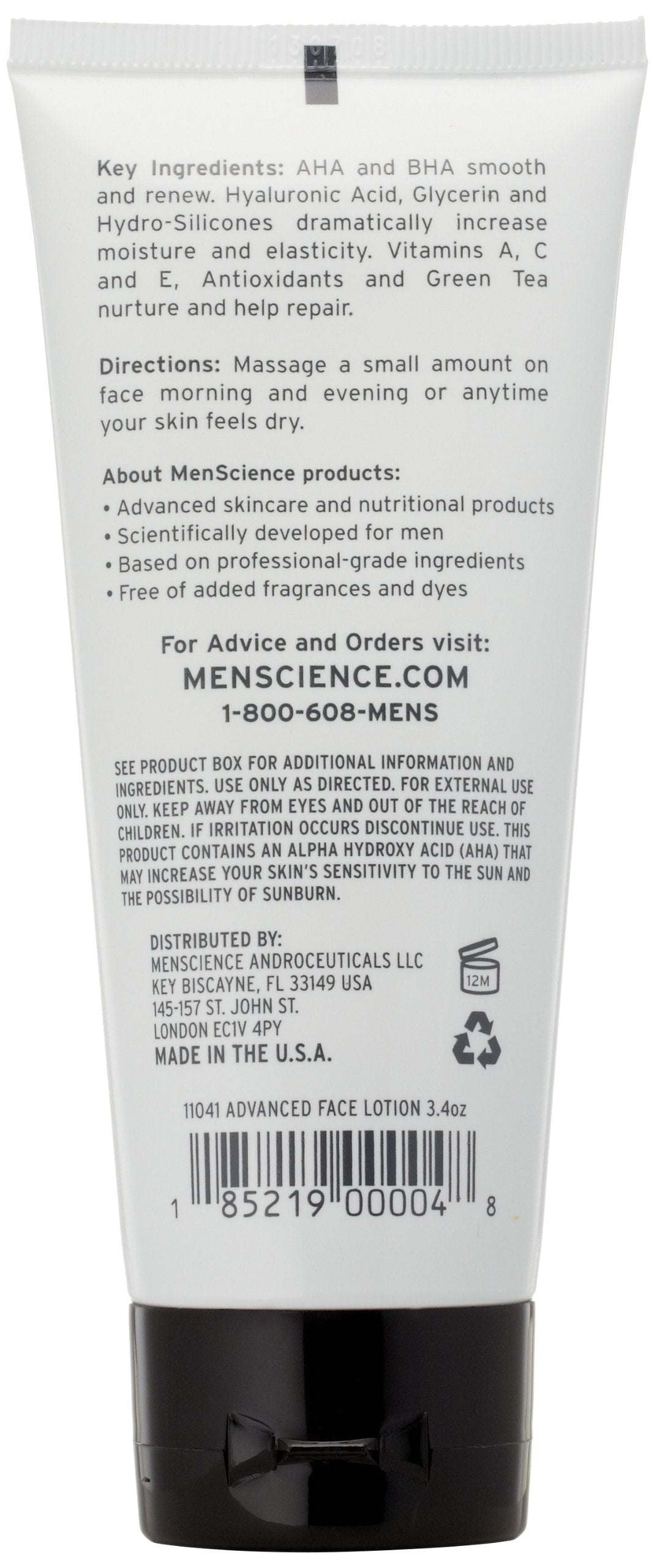 Menscience Androceuticals Advanced Face Lotion, 3.4 Fl. Oz.