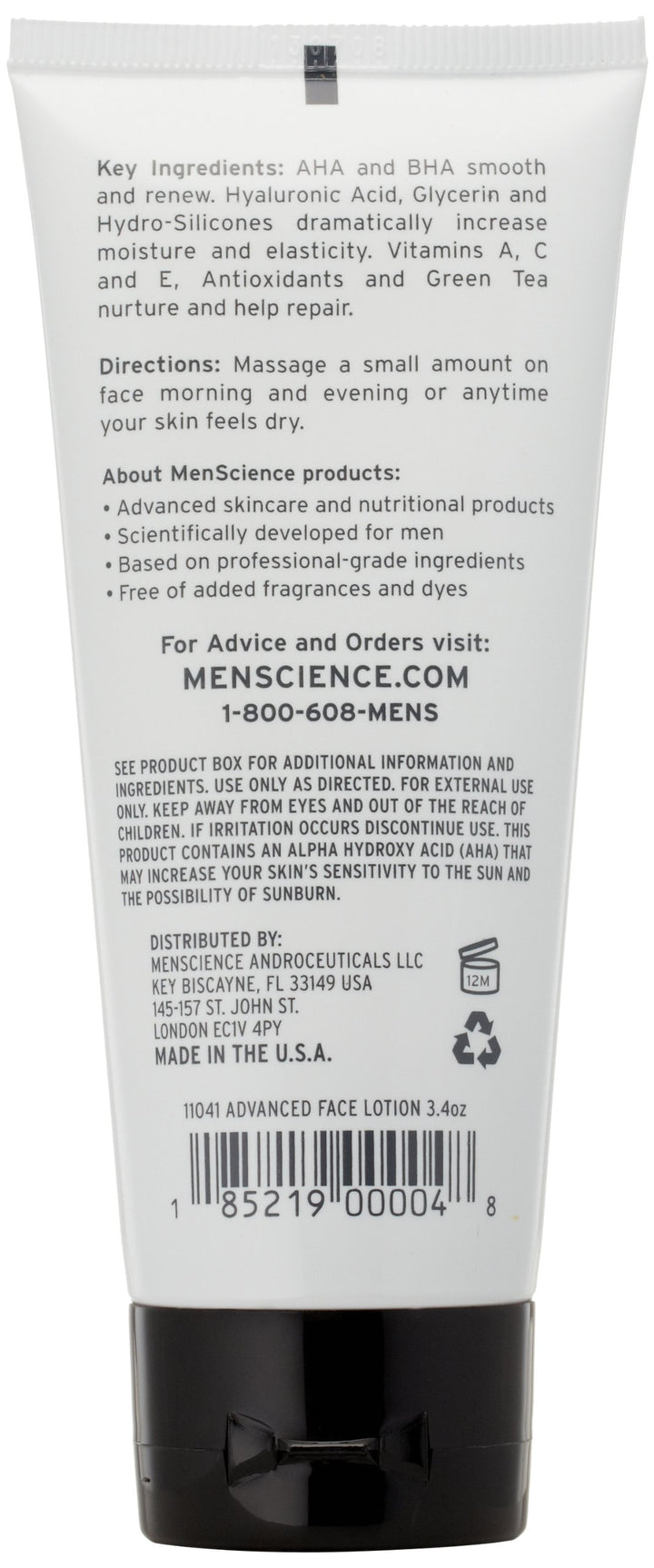 Menscience Androceuticals Advanced Face Lotion, 3.4 Fl. Oz.