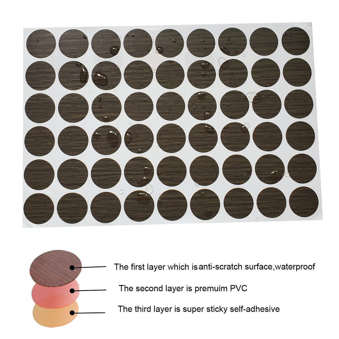 270 Pcs PVC Self-Adhesive Screw Hole Stickers,21mm Screws Covers Caps for Cabinet Wardrobe