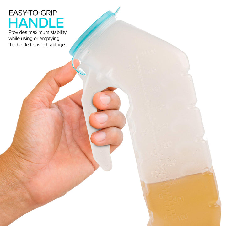 Male Urinal with Glow in The Dark Lid (2 Bottles, 32 Oz