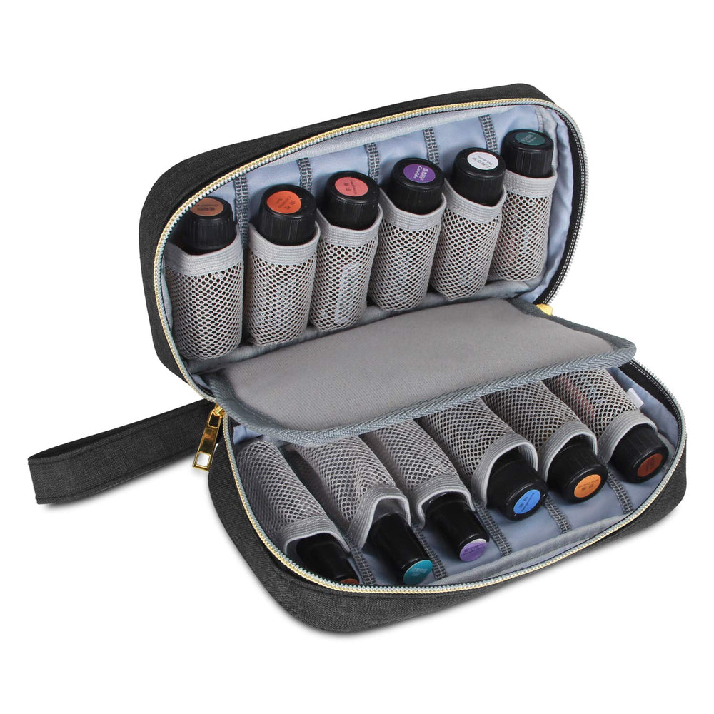 LUXJA Essential Oil Carrying Case - Holds 12 Bottles (5