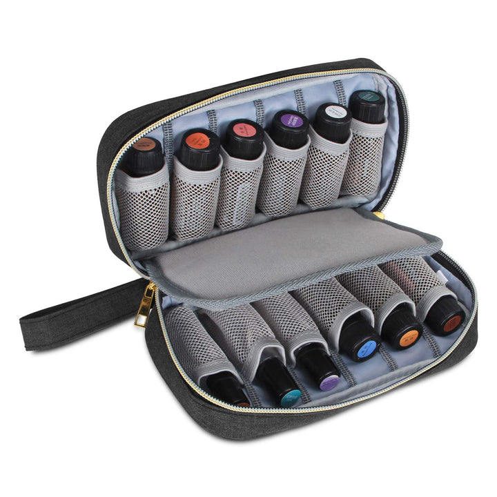 LUXJA Essential Oil Carrying Case - Holds 12 Bottles (5