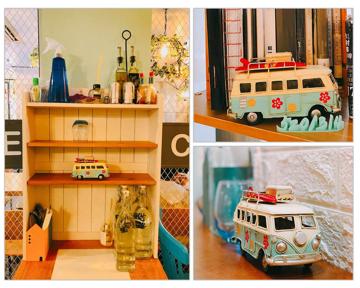 Camper Van Model 6.3 Inches Retro Classic Camper Van T1 Style Metal Beach Bus Vehicle Home Decor - Ideal Birthday Surprise for Boyfriend - Blue