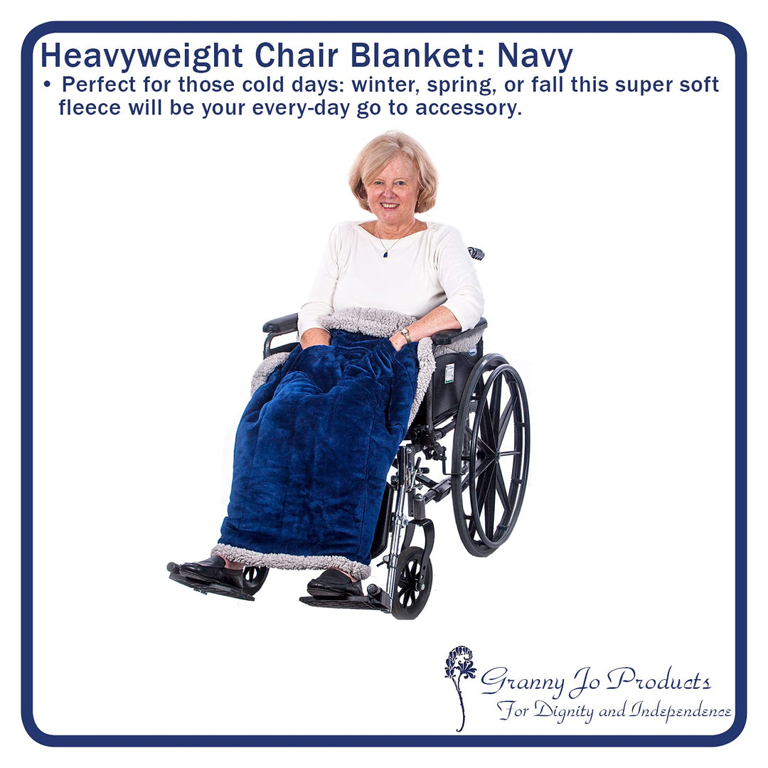 Granny Jo Products Heavyweight Wheelchair Blanket, Navy