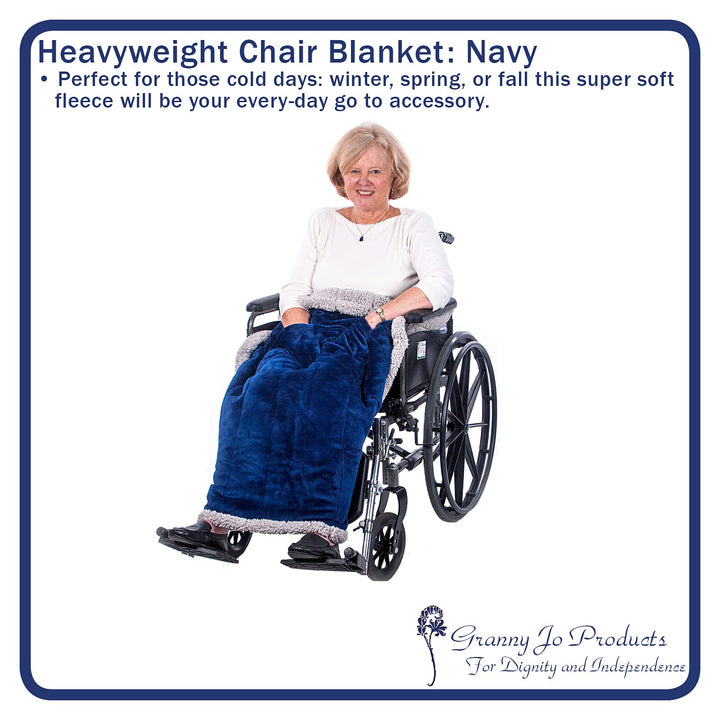 Granny Jo Products Heavyweight Wheelchair Blanket, Navy