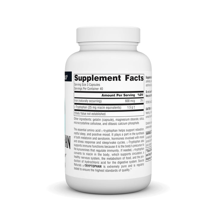 L-Tryptophan, for Mood, Relaxation, and Sleep*, 500mg - 120 Capsules
