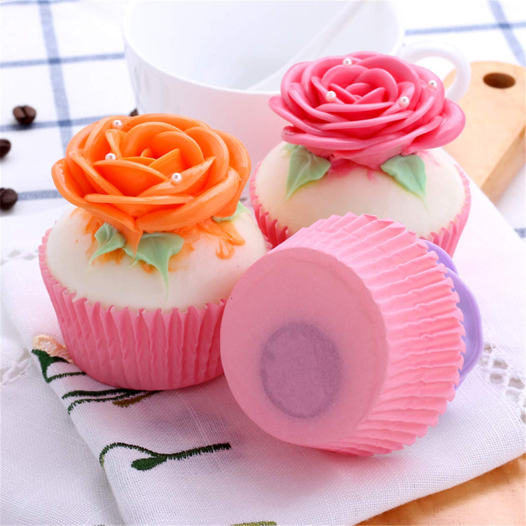 6pcs Realistic Artificial Simulation Rose Cupcake Cake Fake Food Model Photography for Home Kitchen Party Decoration
