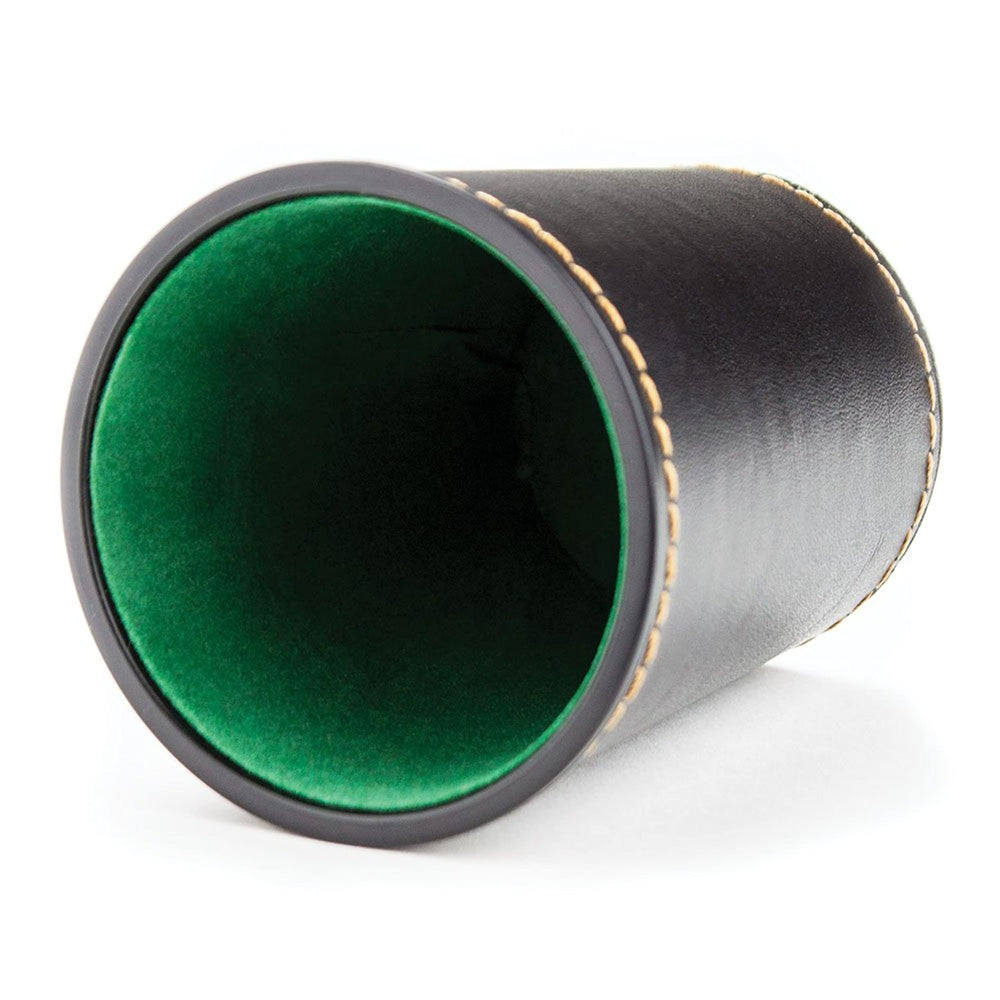 Felt-Lined Synthetic Leather Dice Cup 4x3x3 in