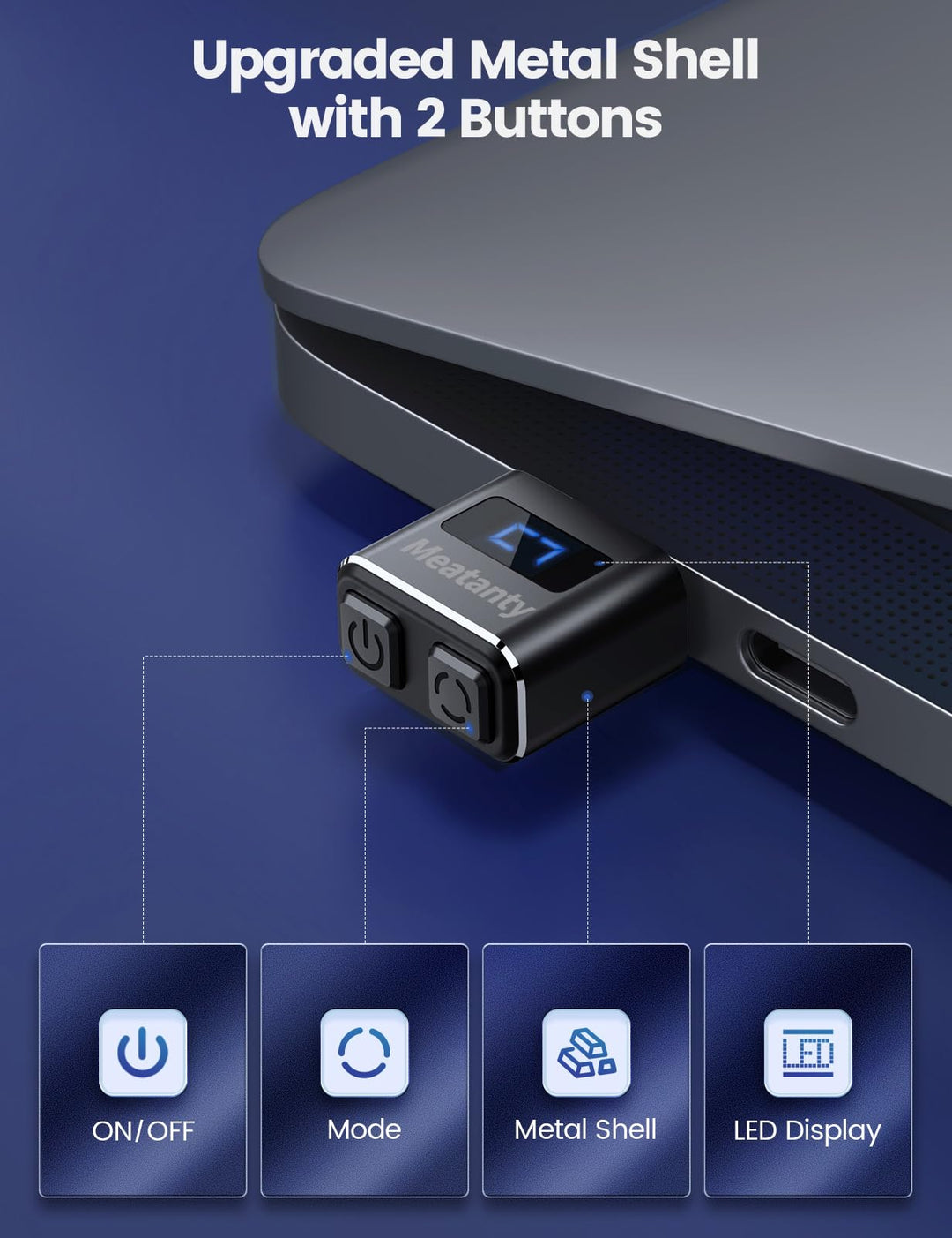 Meatanty USB Mouse Jiggler Tiny Undetectable Mouse Mover with Separate Mode and ON/OFF Buttons,Digital Display and Protective Cover,Supports Multi-Track,Driver-Free,Plug-and-Play Keeps PC/Laptop Awake
