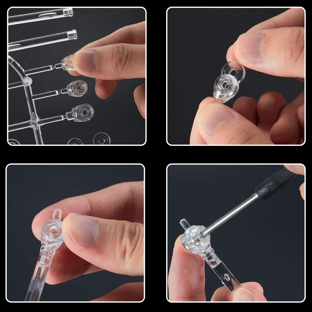 9 Pieces Action Figure Display Holder Base Clear Action Figure Display Stand Doll Model Support Stand Action Figures Doll Display Holder Compatible with HG RG SD SHF Gundam 1/144 Toy