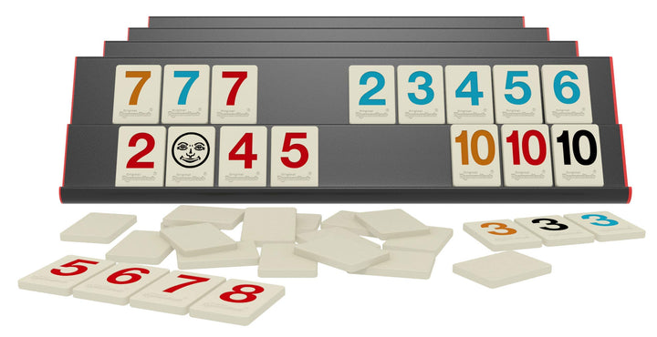 Rummikub Premium Edition - Features Racks - Large Number Engraved Tiles and a Storage Bag for The Ultimate Rummikub Experience , Silver