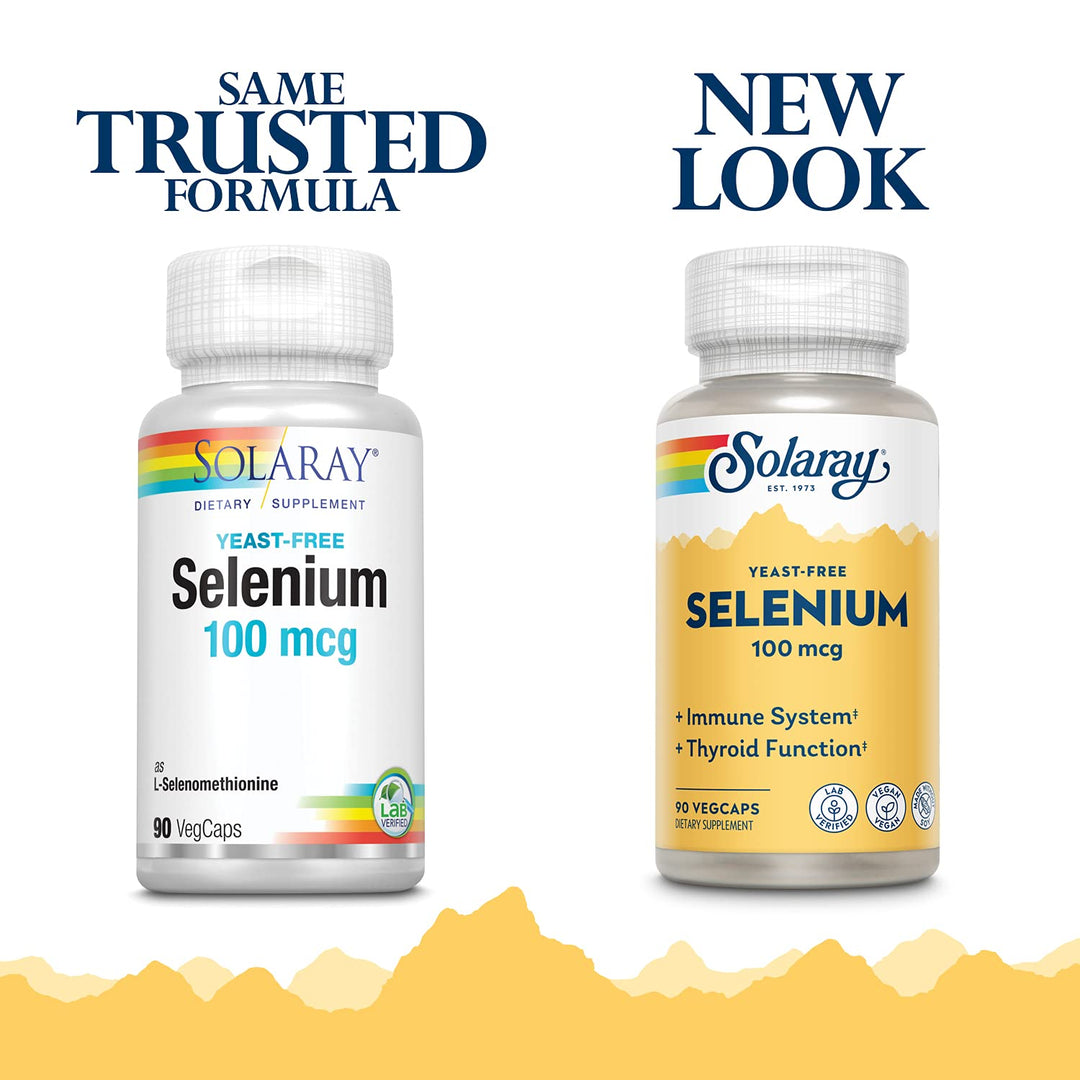 Solaray Yeast Free Selenium 100mcg, Healthy Immune &