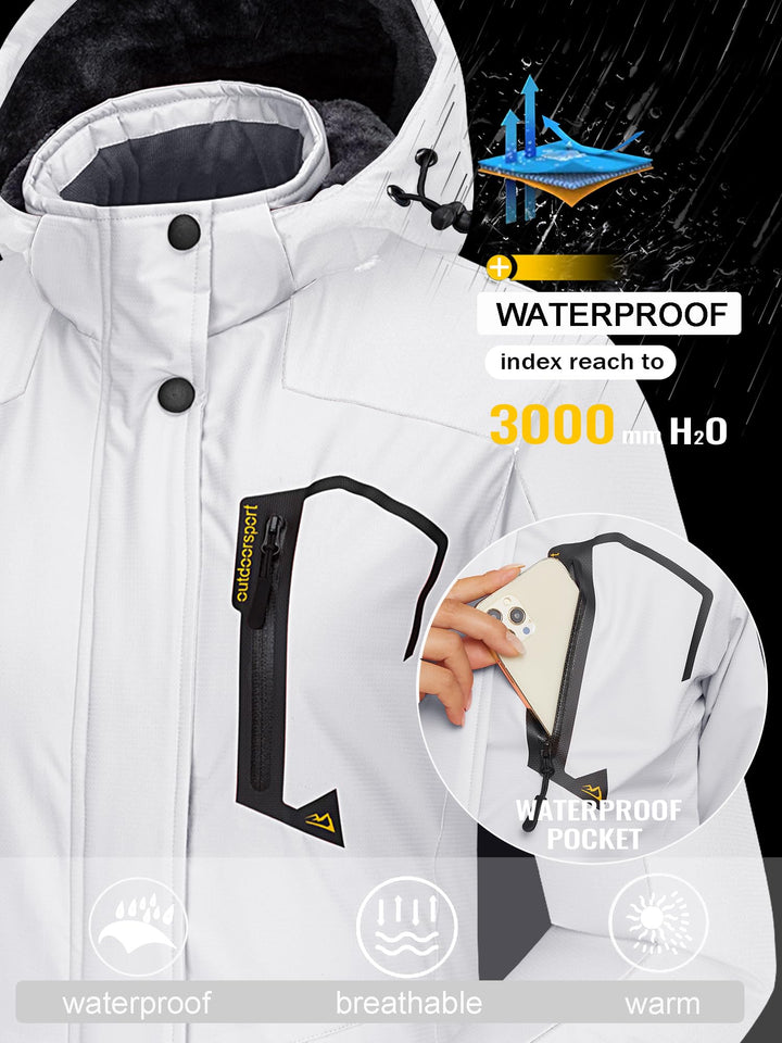 Winter Jacket Women Waterproof Ski Jacket Warm Snow Coat Fleece Jacket Women Windproof Rain Windbreaker