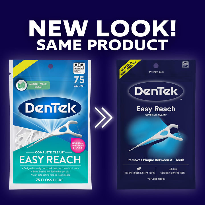 Dentek Floss Picks Complete Clean Back Teeth 75 Count (3 Pack)