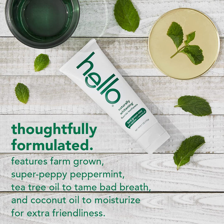 Hello Naturally Whitening Fluoride Toothpaste, Farm Gro