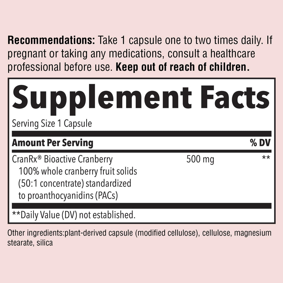 Nature's Way CranRx Bioactive Cranberry Urinary Health* 500mg potency Once Daily 30 VCaps