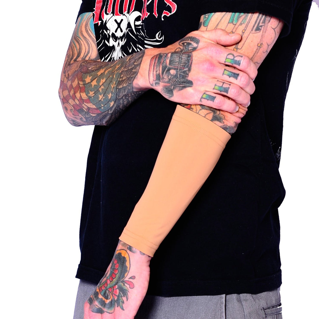 Ink Armor Premium Forearm 9 Tattoo Cover Up Sleeve - No Slip Gripper - U.S. Made - Light - XSS (one Sleeve)