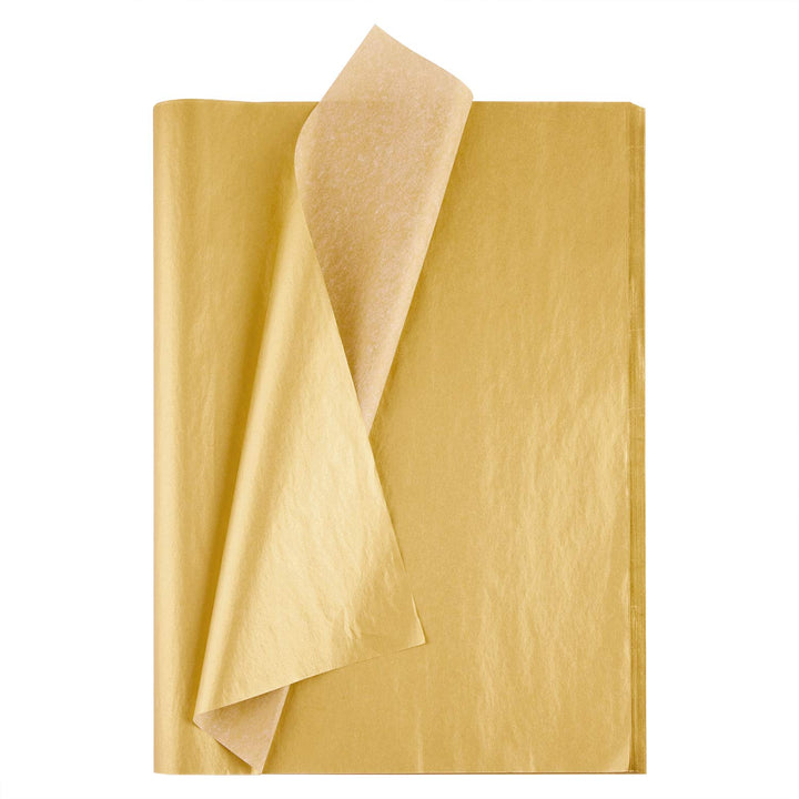 MIAHART 50 Sheets Metallic Gold Tissue 20X14 Inch Gift 