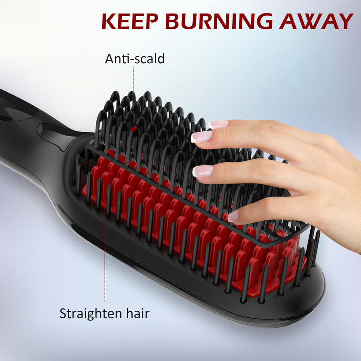 Ionic Hair Straightener Brush Upgrade 2.0,GLAMFIELDS El