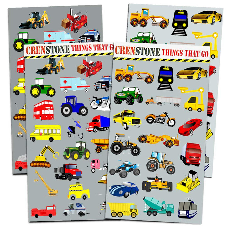 Cars and Trucks Stickers Party Supplies Pack Toddler - Over 160 Stickers for Toddler Boys and Girls (Cars, Fire Trucks, Construction, Buses &amp; More!)