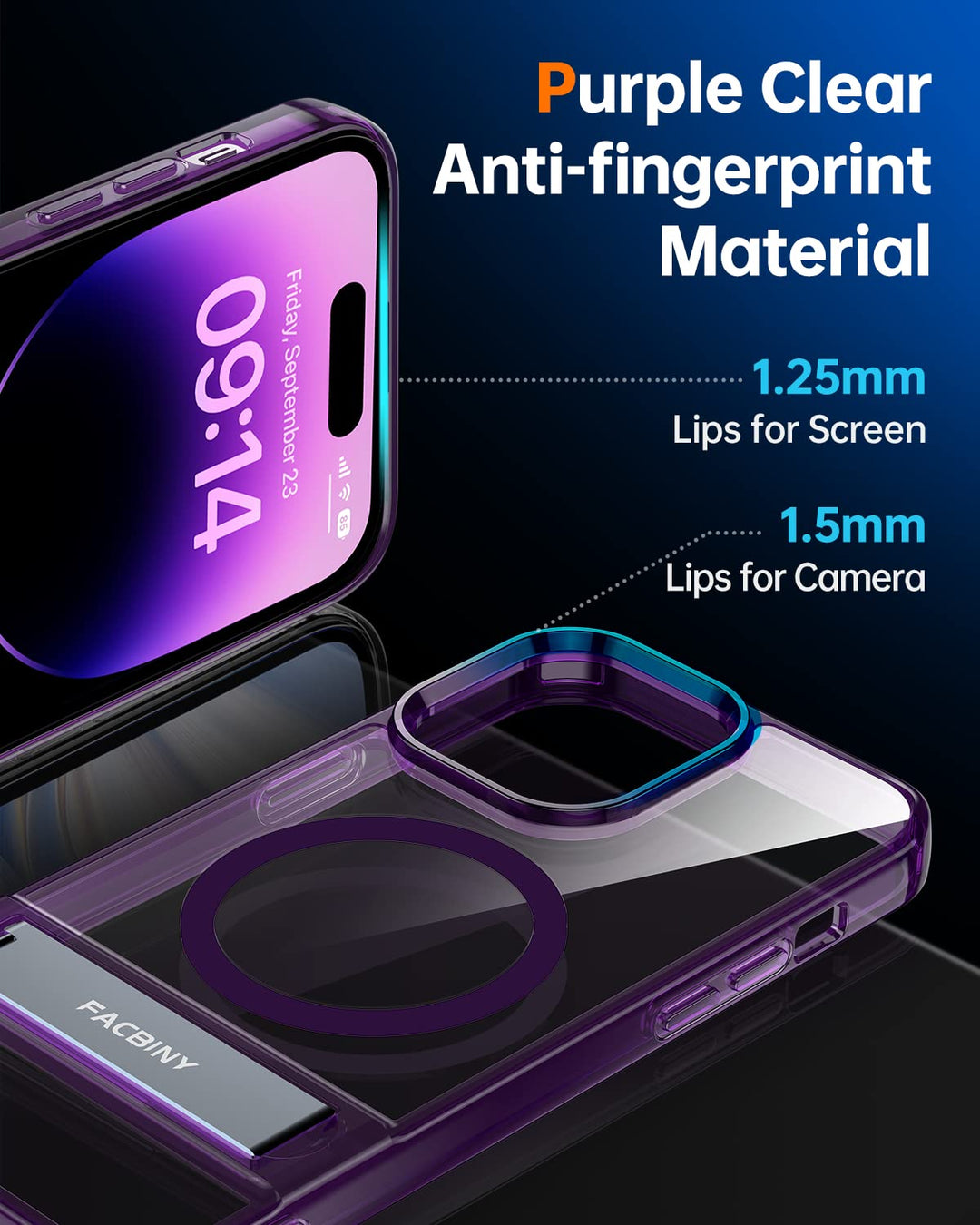 Magnetic Kickstand Case for iPhone 14 Pro Max 6.7 [Magsafe Compatible] [Anti-Yellowing] [3-Way Stand] Shockproof, Crystal Clear