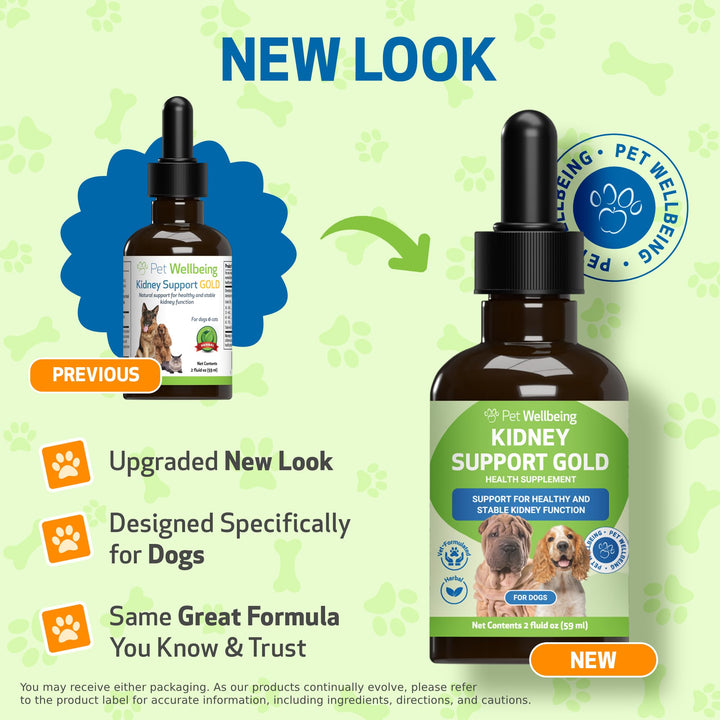 Kidney Support Gold for Dogs - Supports Healthy Kidney Function, Fluid Balance, Energy Levels, Rehmannia, Dong Quai - Veterinarian-Formulated Herbal Supplement 2 oz (59 ml)