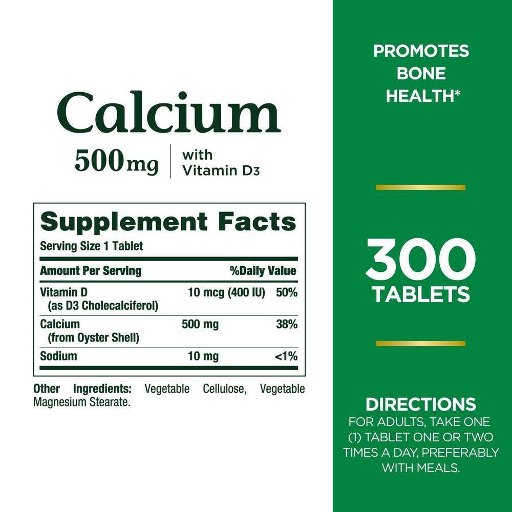 Nature's Bounty Calcium Plus 500 mg Vitamin D3, Imm