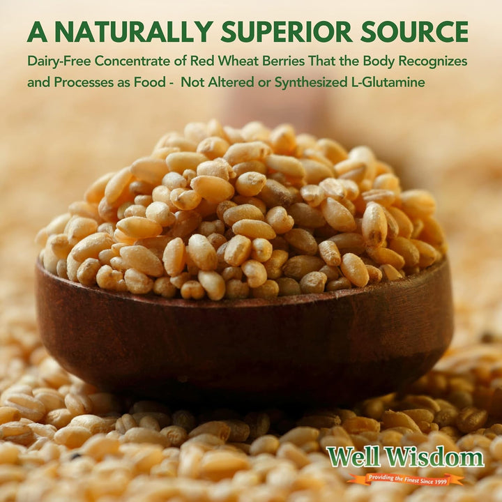 Glut Immune The Finest Glutamine Powder Dairy-Free 300g Well Wisdom, Naturally Superior Covalent Bonded Glutamine Supplement for Gut Health, Immune Focus &amp; Recovery with 60 Servings