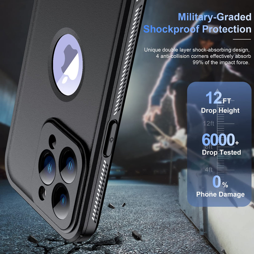 [Real 360 for iPhone 14 Pro Case Waterproof, Built-in 9H Tempered Glass Camera Lens &amp; Screen Protection [14FT Military Dropproof][Full-Body Shockproof Phone Case][Dustproof][IP68 Underwater]