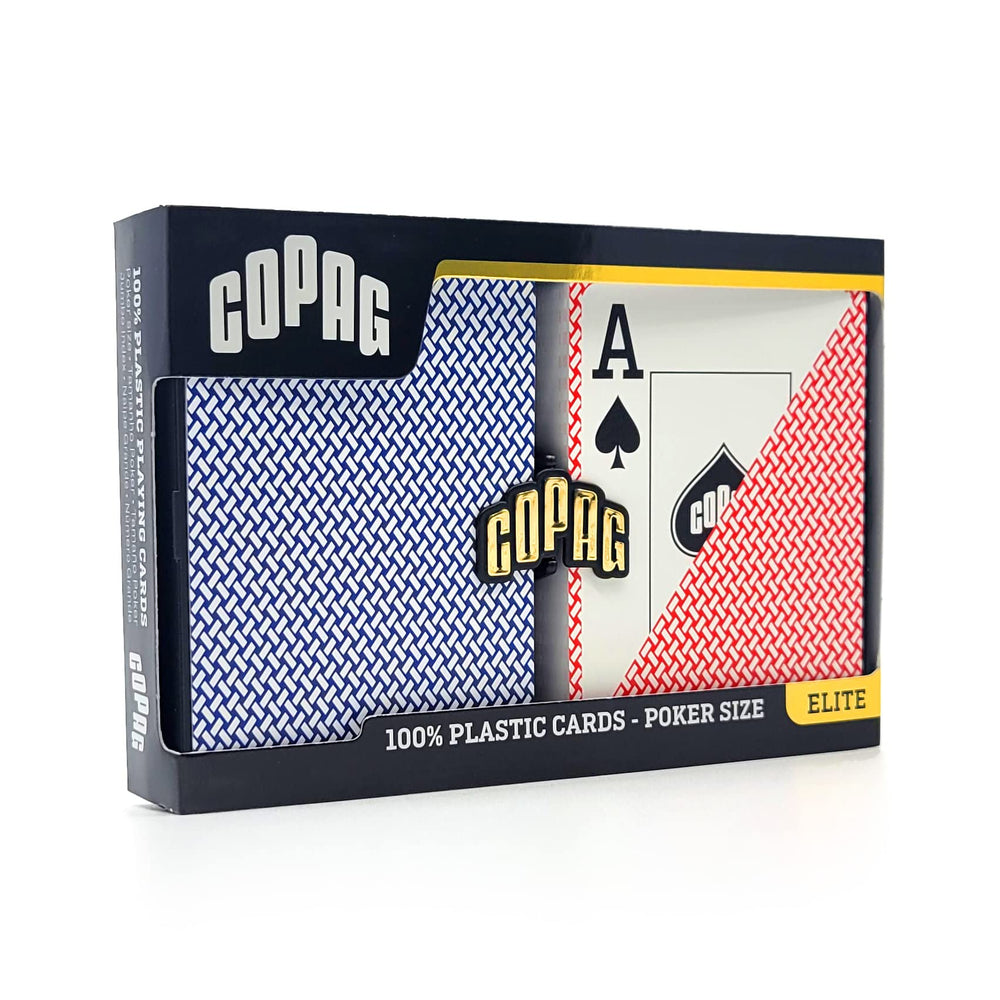 Export Design 100% Plastic Playing Cards, Poker Size (Standard) Jumbo Index Red/Blue Double Deck Set