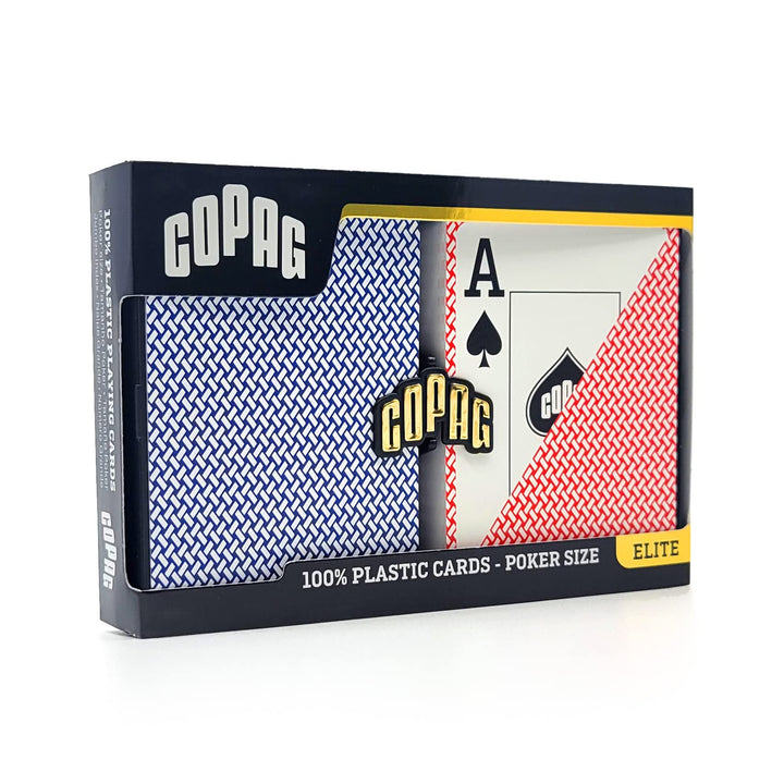 Export Design 100% Plastic Playing Cards, Poker Size (Standard) Jumbo Index Red/Blue Double Deck Set