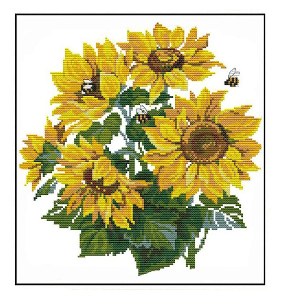 HUKI Stamped Cross Stitch Kits for Adults 11CT Counted 