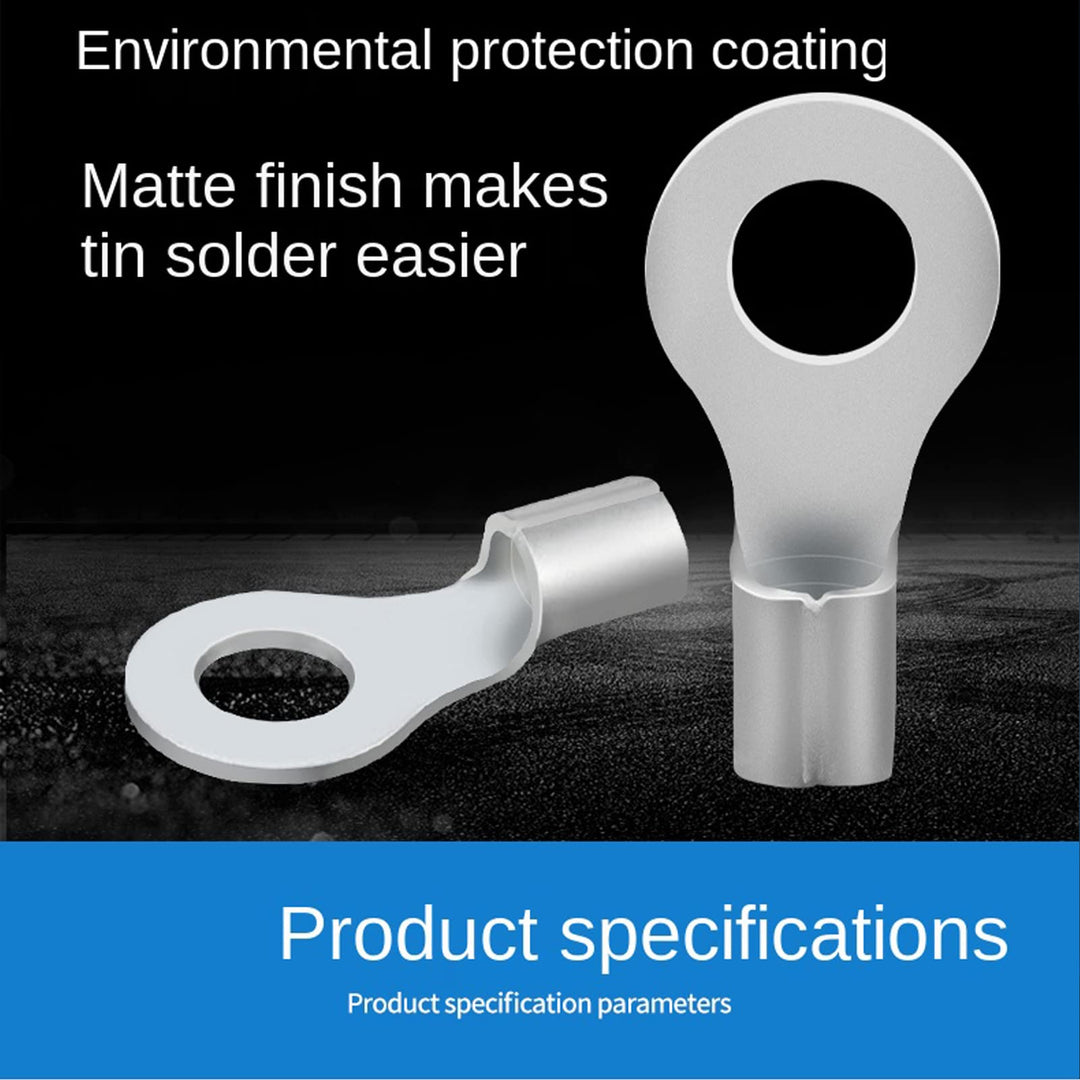 320Pcs Crimp Terminal Non-Insulated Ring Fork U-Type Connector Kit AWG 22-16 16-14 14-12 Tin-Plated Wire Lugs Battery Cable Terminals