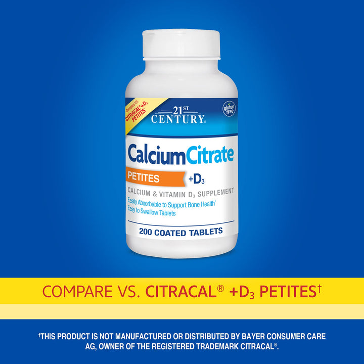 21st Century Calcium Citrate + D3 Petites Coated Tablet
