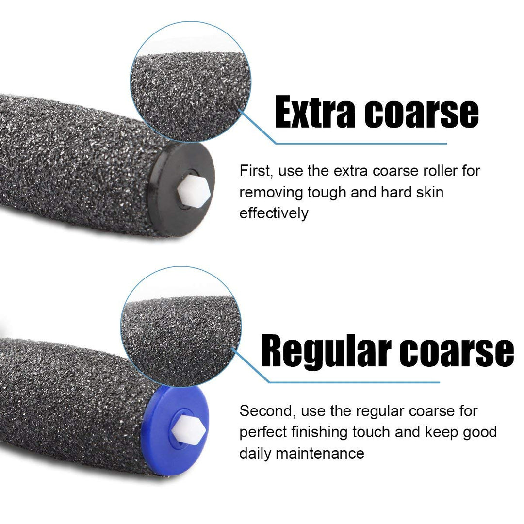 3 Extra &amp; 2 Regular Coarse : 3 Extra Coarse &amp; 2 Regular Coarse Replacement Roller for Amope Electronic Foot File Refill with Diamond Crystals
