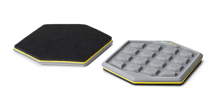 Slidez Dual-Sided Exercise Glider Discs for Core Stability Exercises for Hands &amp; Feet, Court Use, grey