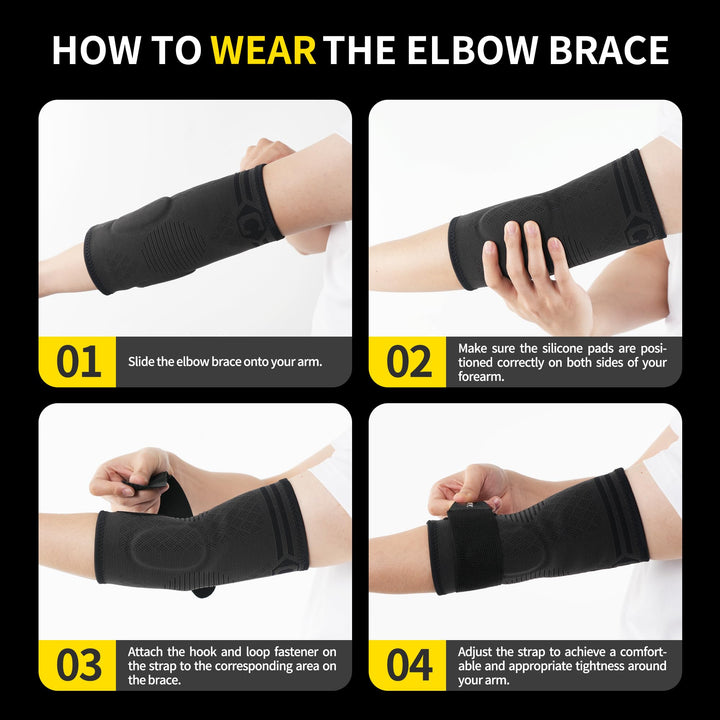 CAMBIVO Elbow Support for Men Women, 2 Pairs Elbow Slee
