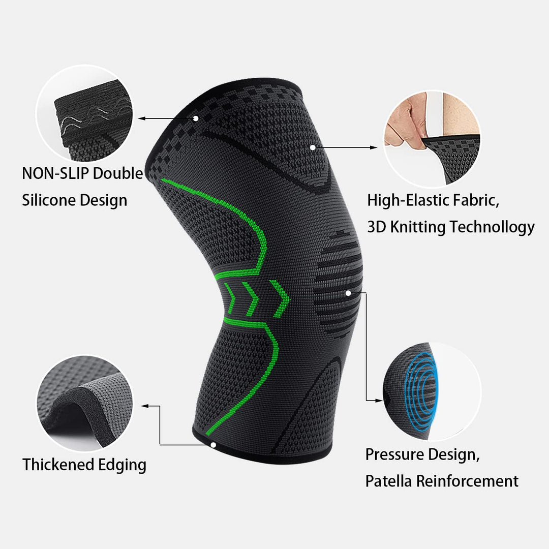 2 Pack Knee Brace, Knee Compression Sleeve Support for Men &amp; Women | Knee Support for Running, Basketball, Weightlifting, Gym, Workout, Sports