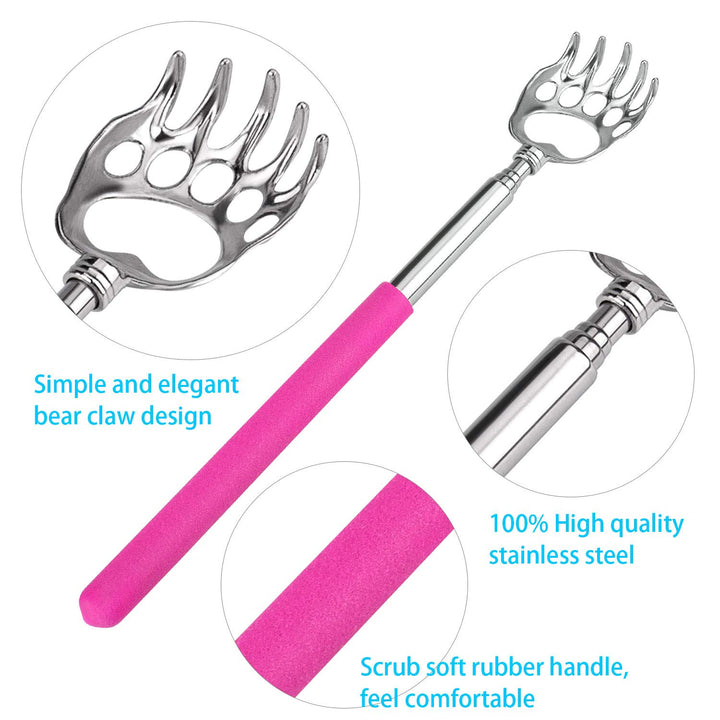 Bear Claw Back Scratcher Extendable, Metal Portable Telescopic Backscratchers with Rubber Handled 8 Pack