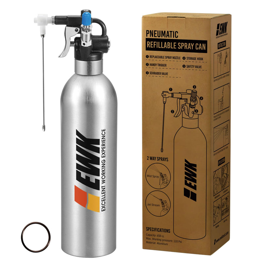 Patented Aluminum Refillable Aerosol Spray Can, Pneumatic Sprayer for Lubrication and Anti-Rust